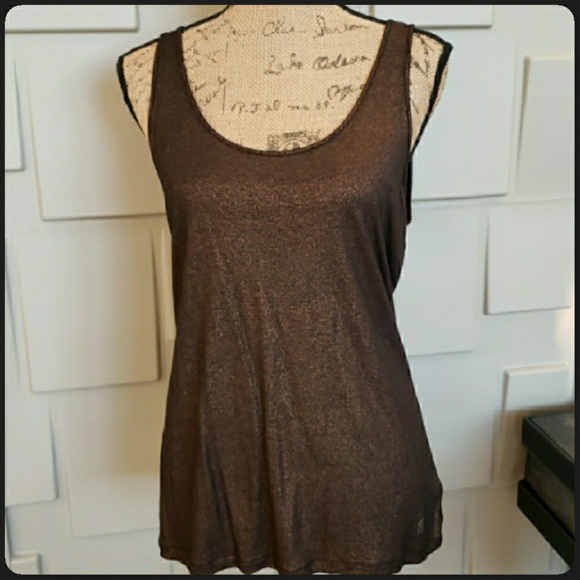Jennifer Lopez Tops - Jennifer Lopez tank top bronze brown metallic sparkly Size Large